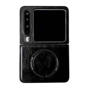 For Huawei Pura X Crazy Horse Texture Magnetic Magsafe PU Phone Case(Black)
