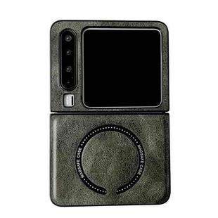 For Huawei Pura X Crazy Horse Texture Magnetic Magsafe PU Phone Case(Green)