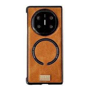 For Huawei Mate X6 Crazy Horse Texture Magnetic Magsafe PU Phone Case(Orange)