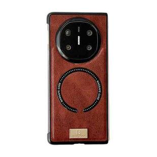 For Huawei Mate X6 Crazy Horse Texture Magnetic Magsafe PU Phone Case(Red)