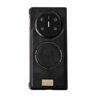 For Huawei Mate X6 Crazy Horse Texture Magnetic Magsafe PU Phone Case(Black)