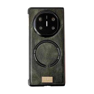 For Huawei Mate X6 Crazy Horse Texture Magnetic Magsafe PU Phone Case(Green)