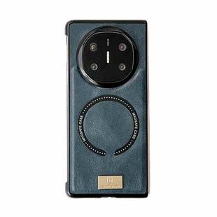 For Huawei Mate X6 Crazy Horse Texture Magnetic Magsafe PU Phone Case(Blue)