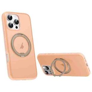 For iPhone 16 Pro Max Solid Color 360 Degree Rotating Holder MagSafe Magnetic Phone Case(Desert Gold)