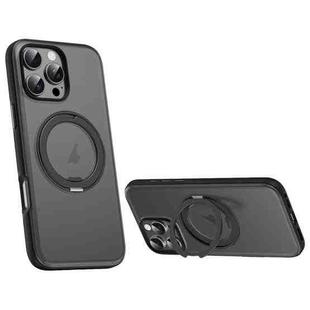 For iPhone 16 Pro Max Solid Color 360 Degree Rotating Holder MagSafe Magnetic Phone Case(Black)