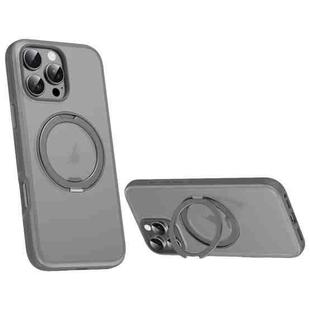 For iPhone 16 Pro Solid Color 360 Degree Rotating Holder MagSafe Magnetic Phone Case(Grey)