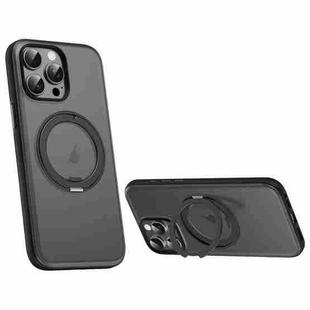 For iPhone 15 Pro Max Solid Color 360 Degree Rotating Holder MagSafe Magnetic Phone Case(Black)