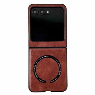 For Motorola Razr 50 / 60 Crazy Horse Texture Magnetic Magsafe PU Phone Case(Red)