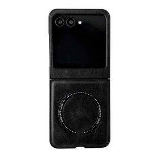 For Motorola Razr 50 / 60 Crazy Horse Texture Magnetic Magsafe PU Phone Case(Black)