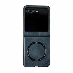 For Motorola Razr 50 / 60 Crazy Horse Texture Magnetic Magsafe PU Phone Case(Blue)