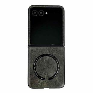 For Motorola Razr 50 Ultra Crazy Horse Texture Magnetic Magsafe PU Phone Case(Green)