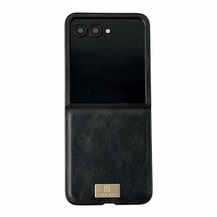 For Motorola Razr 50 Ultra Crazy Horse Texture PU Phone Case(Black)