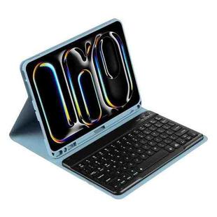 For iPad Air 11 2024 / Air 11 2025 Colorful Backlight Bluetooth Keyboard Leather Tablet Case(Misty Blue)