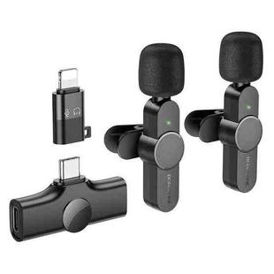 Borofone BFK12 Trophy USB-C / Type-C and 8 Pin Dual Mic Lavalier Wireless Digital Microphone(Black)