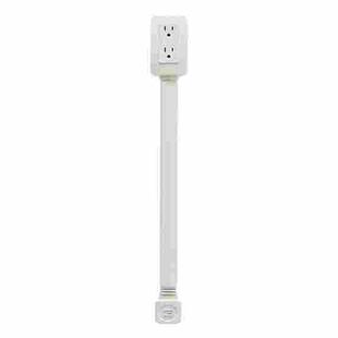 US Plug Rotatable 180 Degrees Power Outlet Extender Power Socket Extension Tool(White)