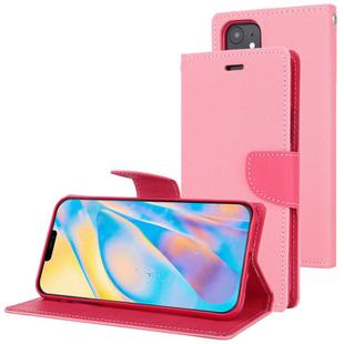 For iPhone 12 mini GOOSPERY FANCY DIARY Cross Pattern Horizontal Flip Leather Case with Holder & Card Slots & Wallet(Pink)
