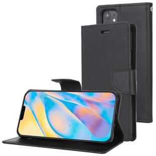 For iPhone 12 mini GOOSPERY FANCY DIARY Cross Pattern Horizontal Flip Leather Case with Holder & Card Slots & Wallet(Black)