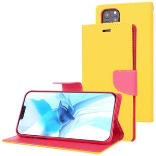 For iPhone 12 / 12 Pro GOOSPERY FANCY DIARY Cross Pattern Horizontal Flip Leather Case with Holder & Card Slots & Wallet(Yellow)
