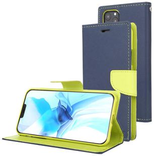 For iPhone 12 / 12 Pro GOOSPERY FANCY DIARY Cross Pattern Horizontal Flip Leather Case with Holder & Card Slots & Wallet(Navy Blue)