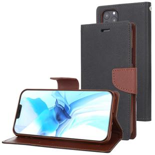 For iPhone 12 Pro Max GOOSPERY FANCY DIARY Cross Pattern Horizontal Flip Leather Case with Holder & Card Slots & Wallet(Black Brown)