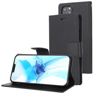 For iPhone 12 Pro Max GOOSPERY FANCY DIARY Cross Pattern Horizontal Flip Leather Case with Holder & Card Slots & Wallet(Black)