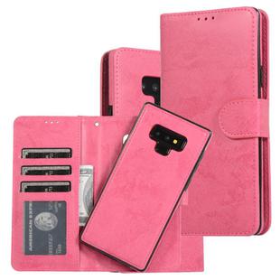 For Samsung Galaxy Note9 Retro 2 in 1 Detachable Magnetic Horizontal Flip TPU + PU Leather Case with Holder & Card Slots & Photo Frame & Wallet(Pink)