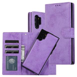 For Samsung Galaxy Note10+ Retro 2 in 1 Detachable Magnetic Horizontal Flip TPU + PU Leather Case with Holder & Card Slots & Photo Frame & Wallet(Purple)