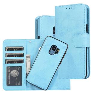 For Samsung Galaxy S9 Retro 2 in 1 Detachable Magnetic Horizontal Flip TPU + PU Leather Case with Holder & Card Slots & Photo Frame & Wallet(Sky Blue)
