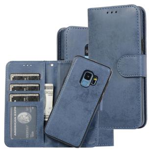 For Samsung Galaxy S9+ Retro 2 in 1 Detachable Magnetic Horizontal Flip TPU + PU Leather Case with Holder & Card Slots & Photo Frame & Wallet(Dark Blue)