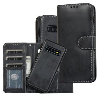 For Samsung Galaxy S10 Retro 2 in 1 Detachable Magnetic Horizontal Flip TPU + PU Leather Case with Holder & Card Slots & Photo Frame & Wallet(Black)