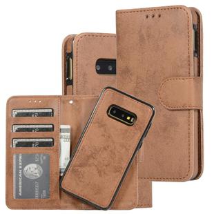 For Samsung Galaxy S10e Retro 2 in 1 Detachable Magnetic Horizontal Flip TPU + PU Leather Case with Holder & Card Slots & Photo Frame & Wallet(Brown)