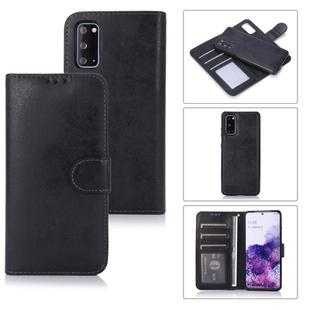 For Samsung Galaxy S20 Retro 2 in 1 Detachable Magnetic Horizontal Flip TPU + PU Leather Case with Holder & Card Slots & Photo Frame & Wallet(Black)