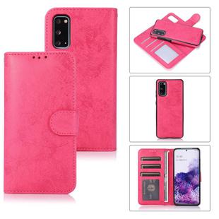 For Samsung Galaxy S20 Retro 2 in 1 Detachable Magnetic Horizontal Flip TPU + PU Leather Case with Holder & Card Slots & Photo Frame & Wallet(Pink)