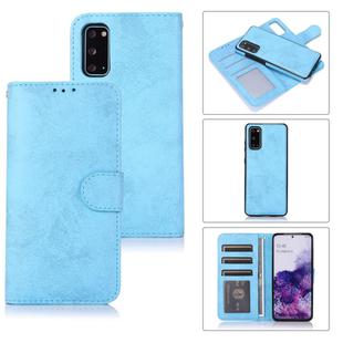 For Samsung Galaxy S20 Retro 2 in 1 Detachable Magnetic Horizontal Flip TPU + PU Leather Case with Holder & Card Slots & Photo Frame & Wallet(Sky Blue)
