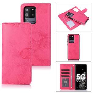 For Samsung Galaxy S20 Ultra Retro 2 in 1 Detachable Magnetic Horizontal Flip TPU + PU Leather Case with Holder & Card Slots & Photo Frame & Wallet(Pink)