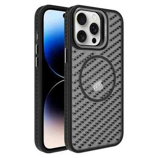 For iPhone 14 Pro Max O-Shape Hollow Cooling Lens Holder MagSafe Phone Case(Black)