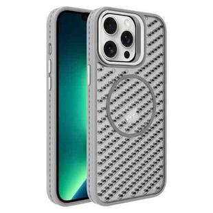 For iPhone 13 Pro Max O-Shape Hollow Cooling Lens Holder MagSafe Phone Case(Grey)