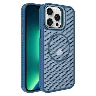 For iPhone 13 Pro Max O-Shape Hollow Cooling Lens Holder MagSafe Phone Case(Blue)