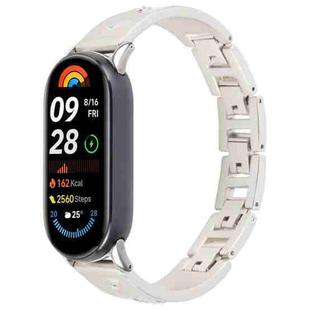 For Xiaomi Smart Band 9 / 8 Diamond Quick Release Chain Bracelet Metal Watch Band(Starlight)