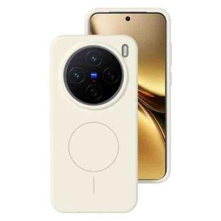 For vivo X200 Liquid Silicone Thin Circle MagSafe Phone Case(Antique White)