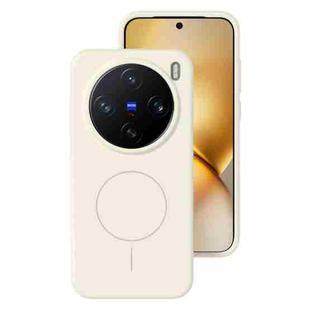 For vivo X200 Pro mini Liquid Silicone Thin Circle MagSafe Phone Case(Antique White)