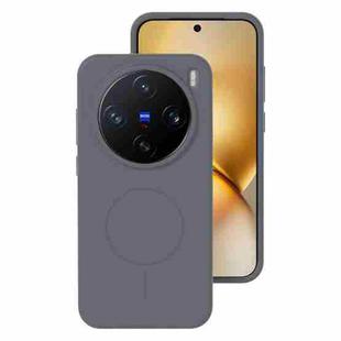 For vivo X200 Pro mini Liquid Silicone Thin Circle MagSafe Phone Case(Charcoal Gray)