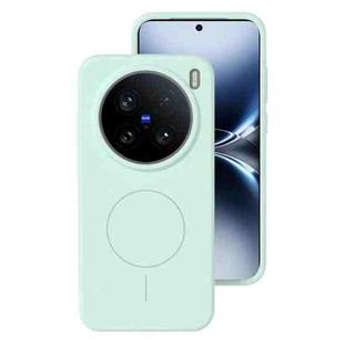 For vivo X200 Ultra Liquid Silicone Thin Circle MagSafe Phone Case(Mint Green)