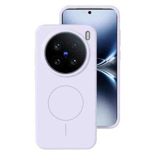For vivo X200 Ultra Liquid Silicone Thin Circle MagSafe Phone Case(Light Purple)