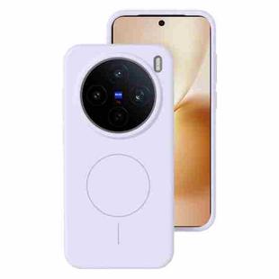 For vivo X200s Liquid Silicone Thin Circle MagSafe Phone Case(Light Purple)