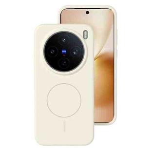 For vivo X200s Liquid Silicone Thin Circle MagSafe Phone Case(Antique White)