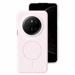 For Huawei Mate 70 Liquid Silicone Thin Circle MagSafe Phone Case(Grey Pink)