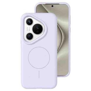 For Huawei Pura 70 Liquid Silicone Thin Circle MagSafe Phone Case(Light Purple)