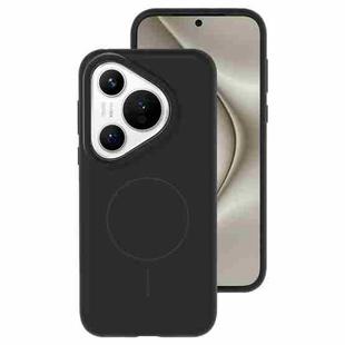 For Huawei Pura 70 Liquid Silicone Thin Circle MagSafe Phone Case(Black)
