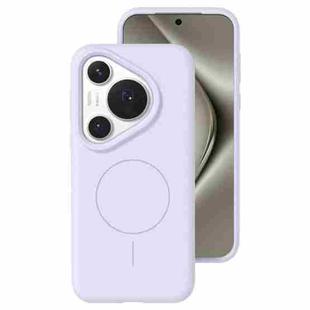 For Huawei Pura 70 Pro Liquid Silicone Thin Circle MagSafe Phone Case(Light Purple)